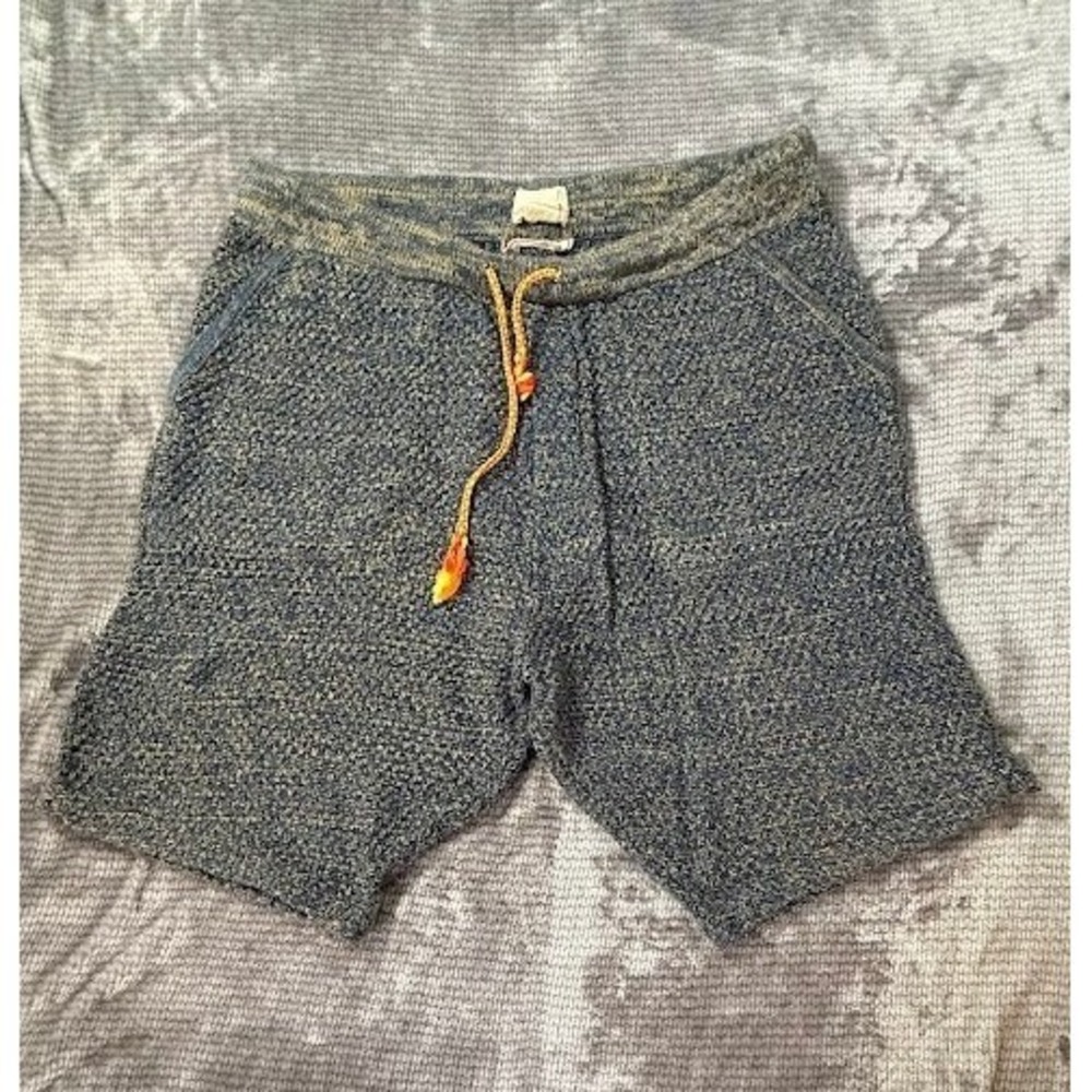 Koto Urban Outfitters Mens XL Marled Knit Shorts Blue Yellow Drawstring 36X10
